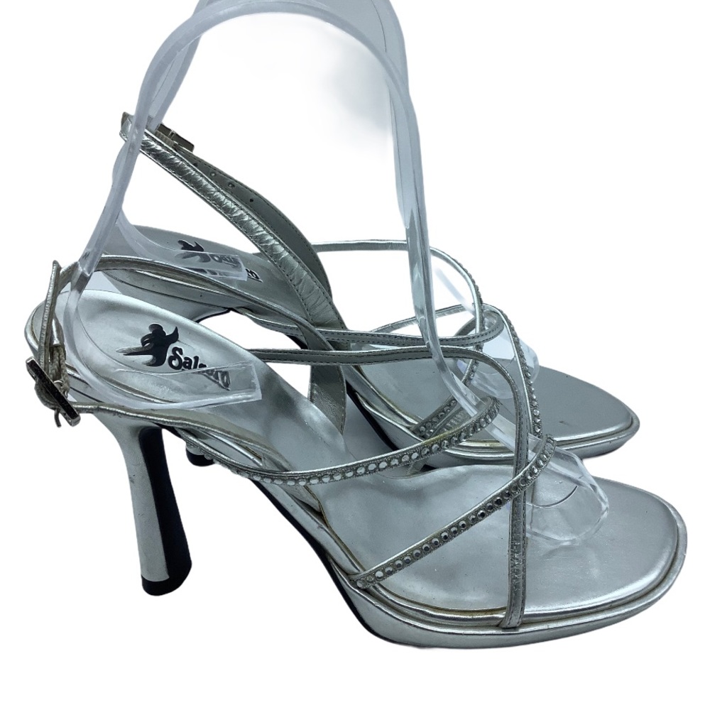 Salsero leather heels Silver Glimmer Sz. 7 dance